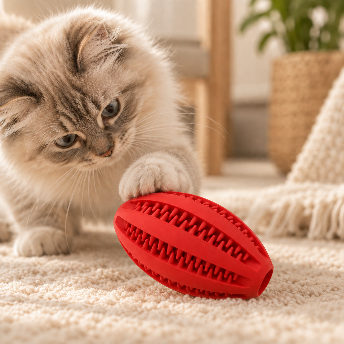 Jouet distributeur de friandises pour stimuler le chat